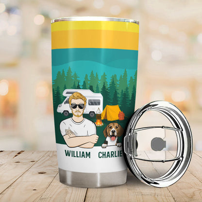 Camping Solves The Rest - Gift For Dog Owners - Personalized Custom Tumbler