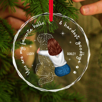 Dog Memorial Pet Loss Keepsake Personalized Glass Ornament