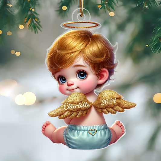 Baby Sleep In Heavenly Peace, Miscarriage Baby Infant Loss Sympathy Gift, Personalized Memorial Acrylic Ornament