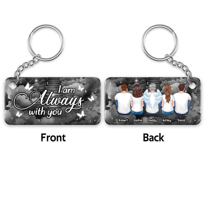 Always With You Night Sky Family Members Memorial Remembrance Sympathy Gift Personalized Acrylic Keychain