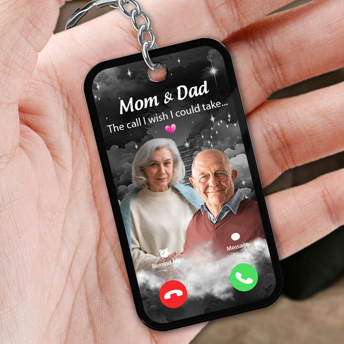 The Call I Wish I Could Take Memorial Sympathy Gift Remembrance Keepsake Multiple Photos Inserted Personalized Acrylic Keychain