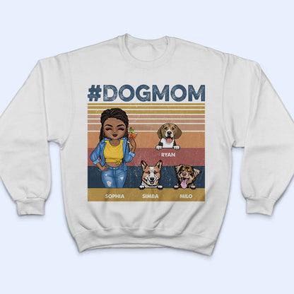 Chibi Girl Dog Mom - Gift For Dog Lovers - Personalized Custom T Shirt