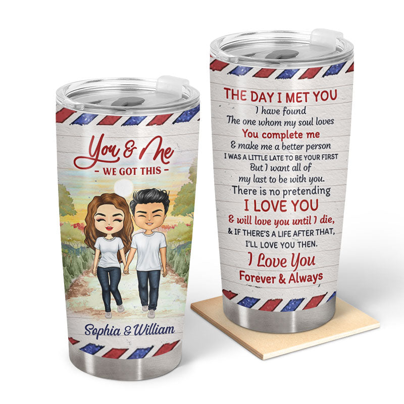 Family Couple The Day I Met You - Gift For Couple - Personalized Custom Tumbler