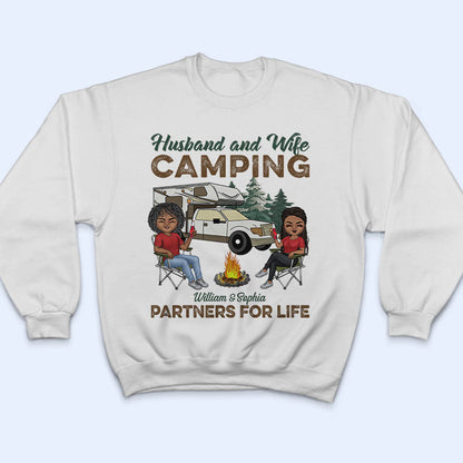 Camping Partners For Life Husband Wife - Couple Gift - Personalized Custom T Shirt