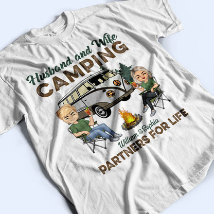 Camping Partners For Life Husband Wife - Couple Gift - Personalized Custom T Shirt