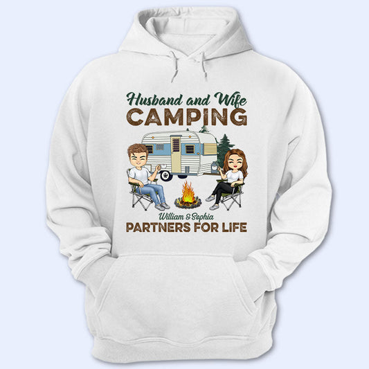 Camping Partners For Life Husband Wife - Couple Gift - Personalized Custom T Shirt