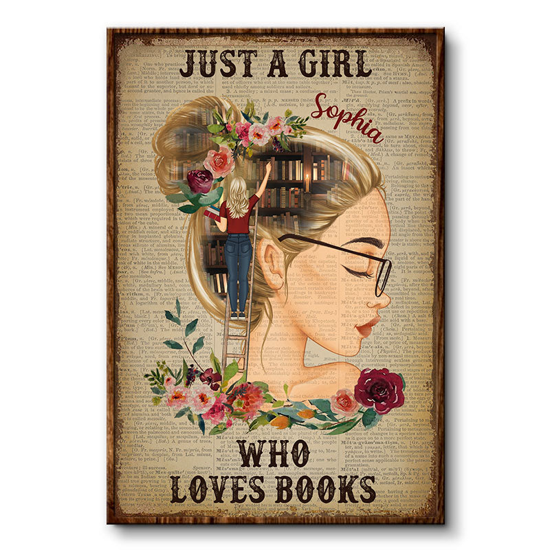 Just A Girl Who Loves Books Reading - Personalized Gift For Book Lovers - Personalized Custom Poster