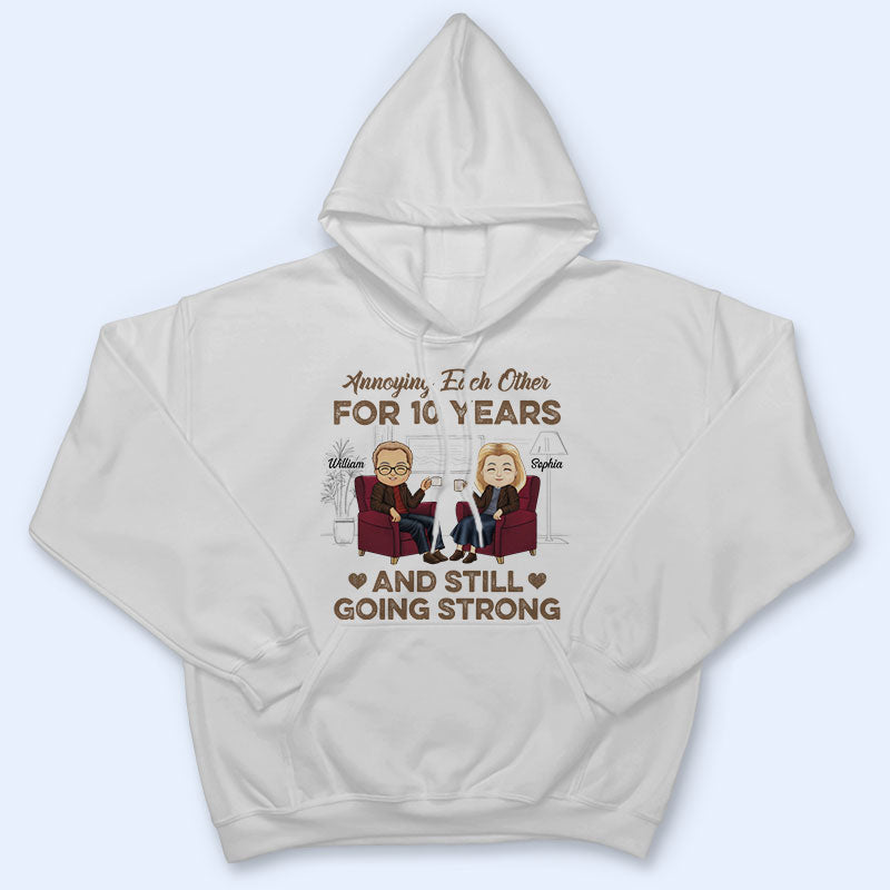 Annoying Each Other Husband Wife Old Chibi Couple - Personalized Custom T Shirt