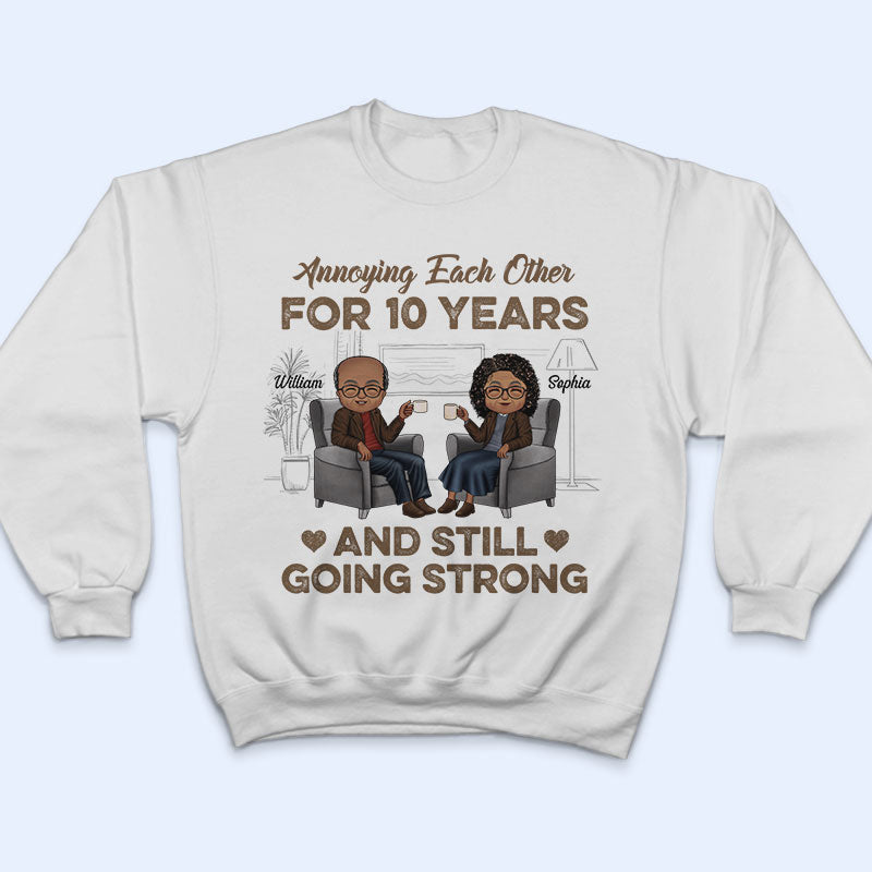 Annoying Each Other Husband Wife Old Chibi Couple - Personalized Custom T Shirt