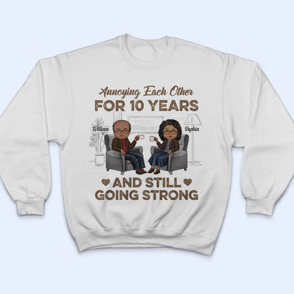 Annoying Each Other Husband Wife Old Chibi Couple - Personalized Custom T Shirt