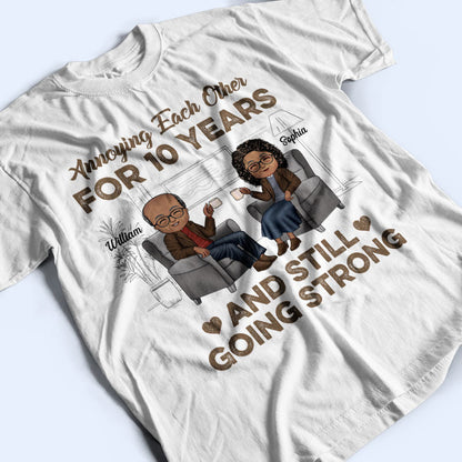Annoying Each Other Husband Wife Old Chibi Couple - Personalized Custom T Shirt
