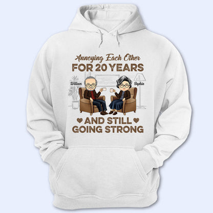 Annoying Each Other Husband Wife Old Chibi Couple - Personalized Custom T Shirt