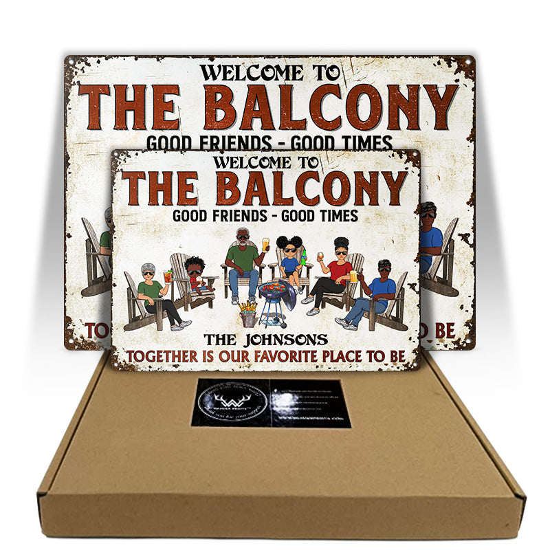 Patio Bar Together Is Our Favorite Place To Be Family - Backyard Sign - Personalized Custom Classic Metal Signs