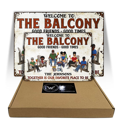 Patio Bar Together Is Our Favorite Place To Be Family - Backyard Sign - Personalized Custom Classic Metal Signs