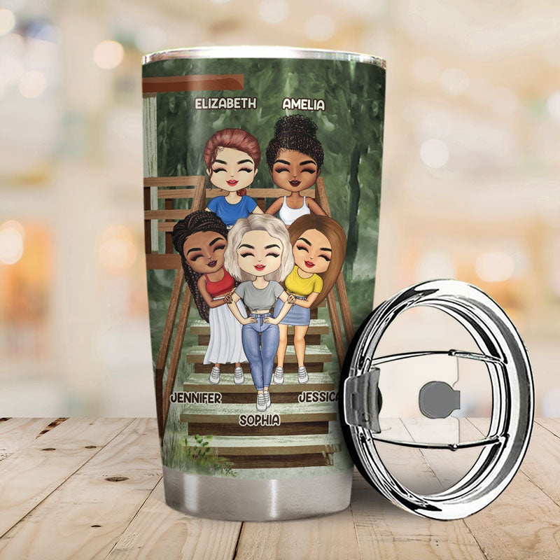 Best Friends I Would Fight A Bear Sisters - Gift For Besties - Personalized Custom Tumbler