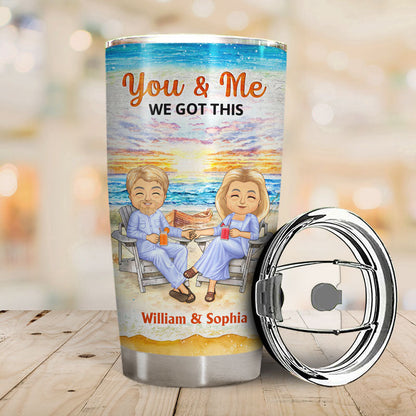 Beach Old Couple The Day I Met You - Couple Gift - Personalized Custom Tumbler