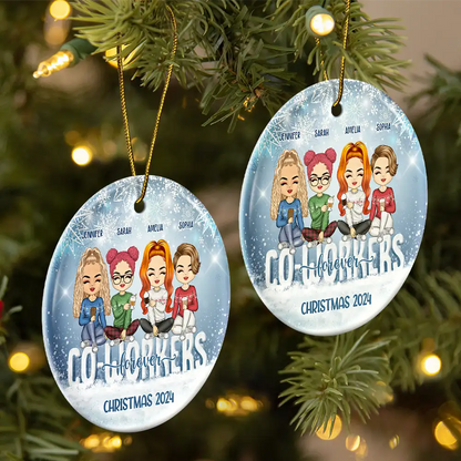 Best Team Forever - Christmas Gift For Colleagues And Best Friends - Personalized Custom Circle Acrylic Ornament