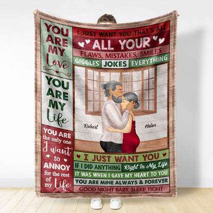 You're The Only One I Just Want You That All - Loving, Anniversary Gift For Spouse, Couples, Husband, Wife - Personalized Fleece Blanket