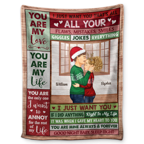 You're The Only One I Just Want You That All - Loving, Anniversary Gift For Spouse, Couples, Husband, Wife - Personalized Fleece Blanket