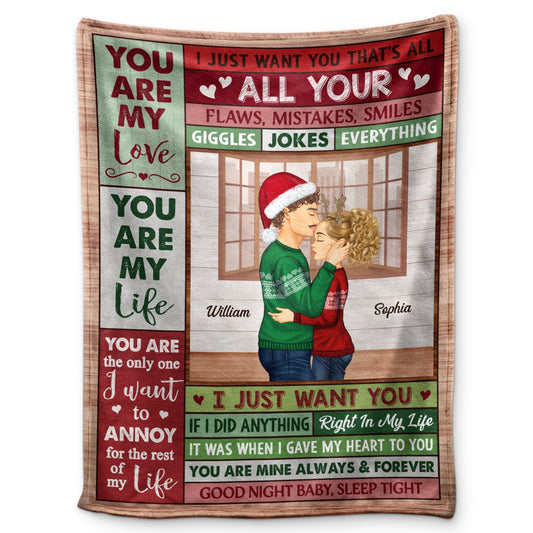 You're The Only One I Just Want You That All - Loving, Anniversary Gift For Spouse, Couples, Husband, Wife - Personalized Fleece Blanket