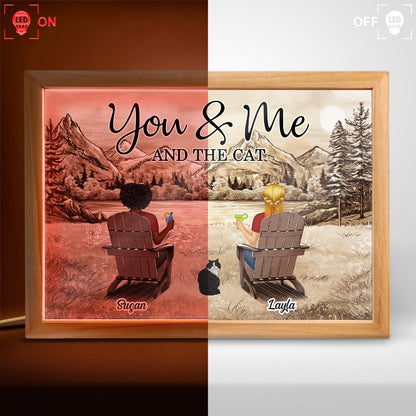 You & Me And The Dogs Cats - Anniversary Gift For Spouse, Lover, Couple, Pet Lovers - Personalized Picture Frame Light Box