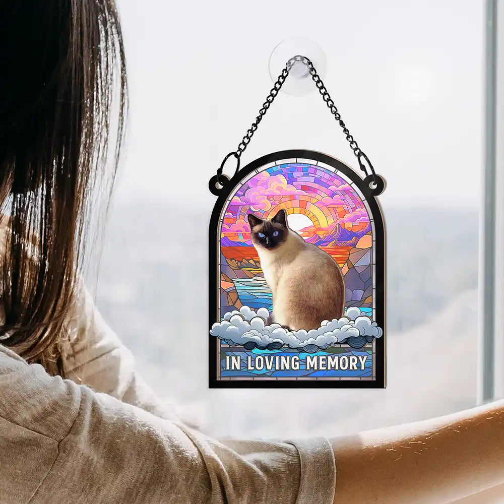 Custom Photo In Loving Memory Family Memorial Pet - Personalized Window Hanging Suncatcher Ornament