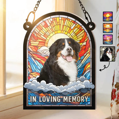 Custom Photo In Loving Memory Family Memorial Pet - Personalized Window Hanging Suncatcher Ornament