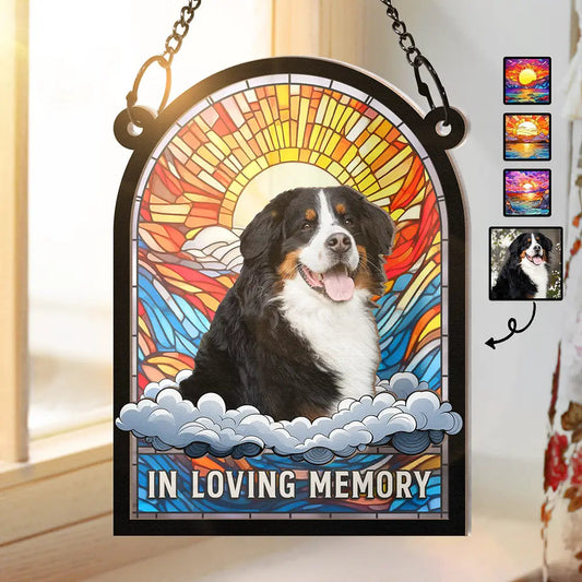 Custom Photo In Loving Memory Family Memorial Pet - Personalized Window Hanging Suncatcher Ornament