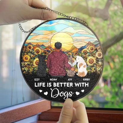 A Bond That Can't Be Broken Dog - Personalized Window Hanging Suncatcher