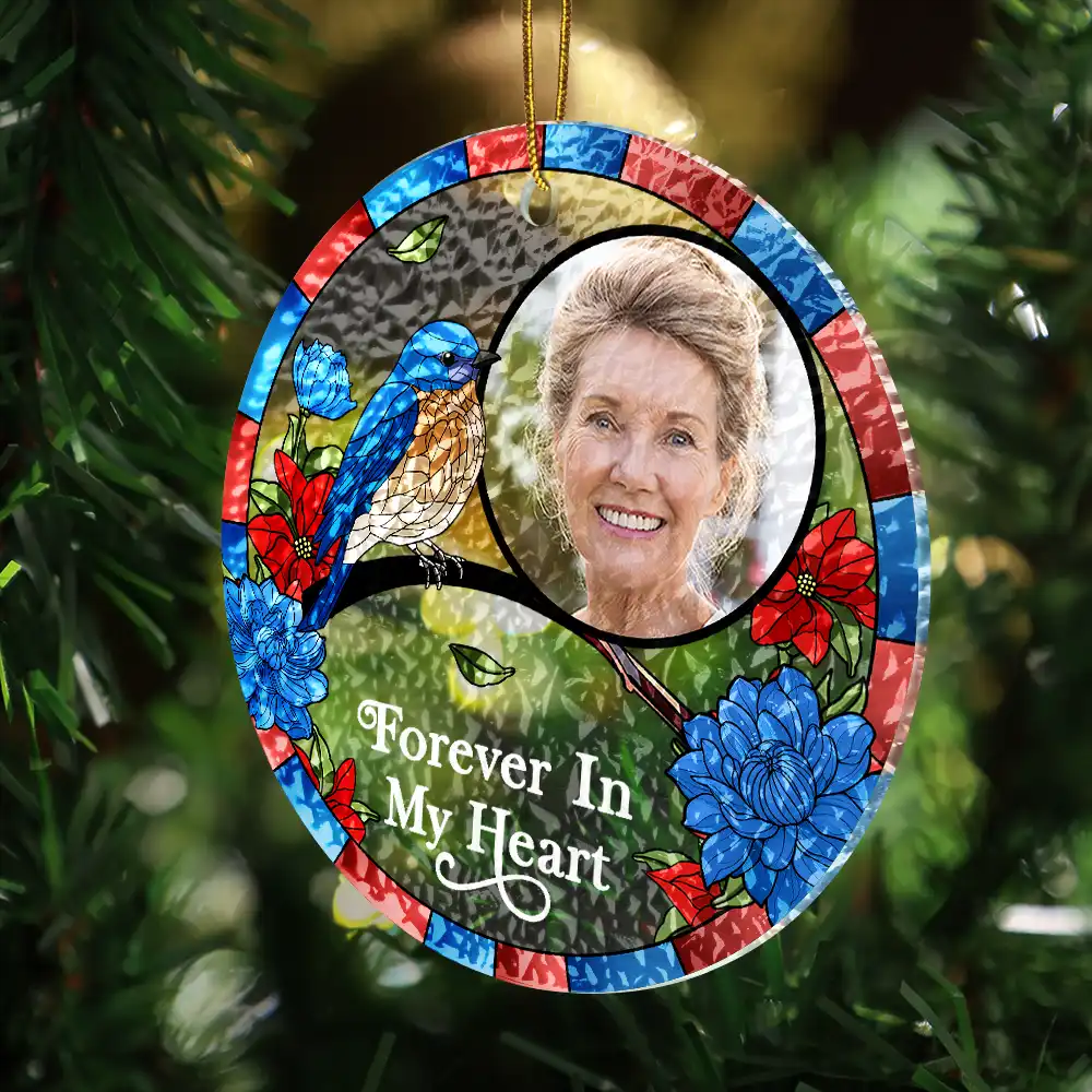 Custom Photo I'm Always With You Memorial - Personalized Circle Acrylic Ornament