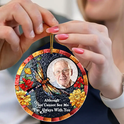 Custom Photo I'm Always With You Memorial - Personalized Circle Acrylic Ornament