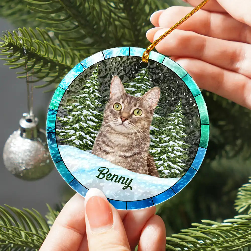 Custom Photo Christmas Pet Lovers - Personalized Acrylic Ornament