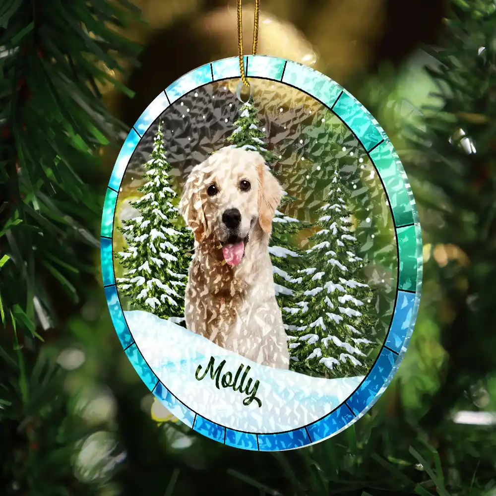 Custom Photo Christmas Pet Lovers - Personalized Acrylic Ornament