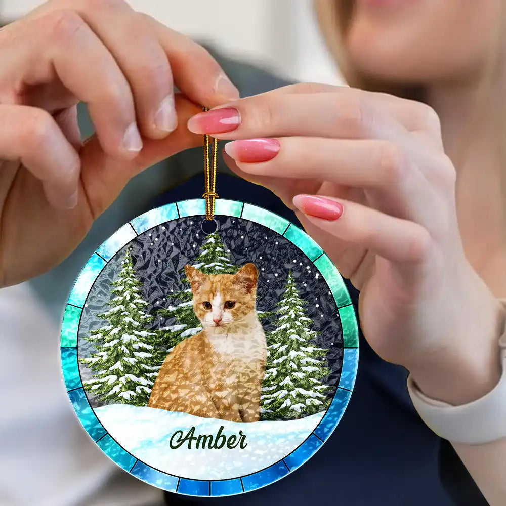 Custom Photo Christmas Pet Lovers - Personalized Acrylic Ornament