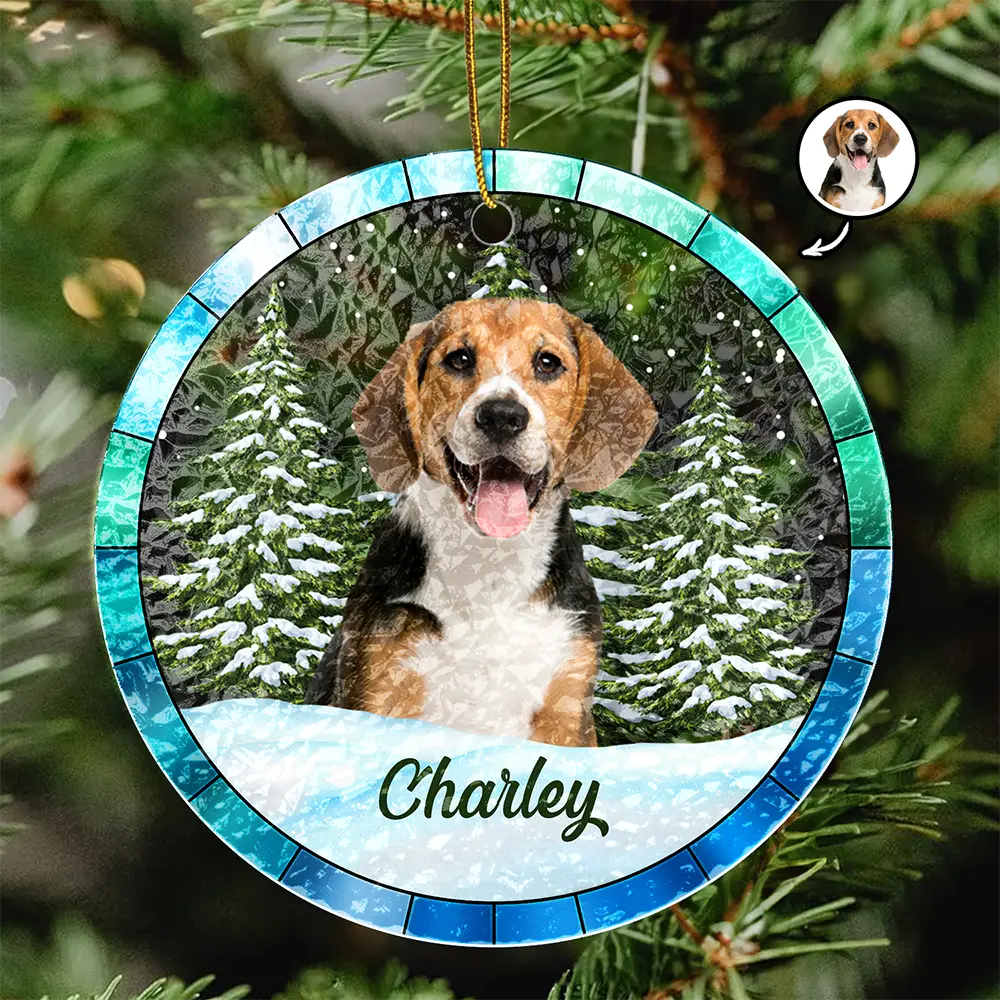 Custom Photo Christmas Pet Lovers - Personalized Acrylic Ornament