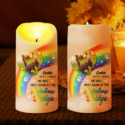 Custom Photo A Piece Of My Heart Miss You Memorial - Personalized Flameless LED Candle