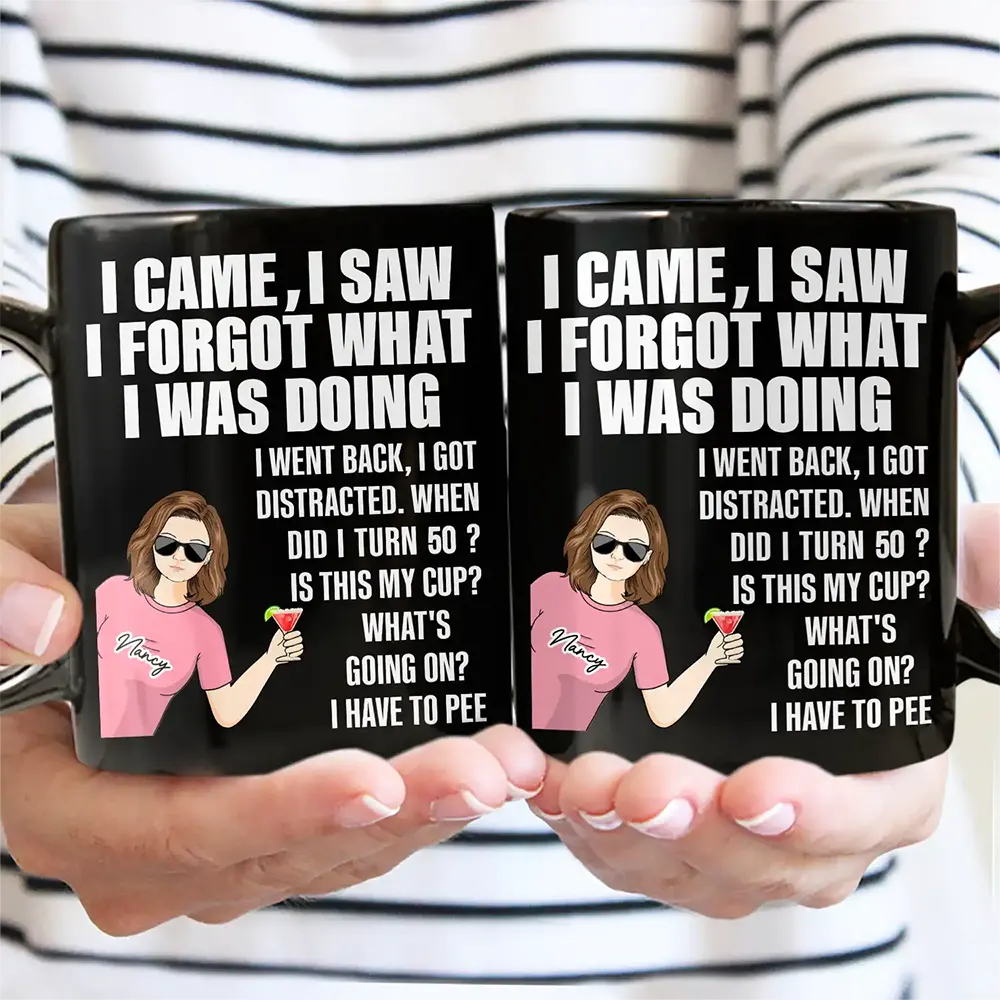 Senior Mom Dad Retired Came Saw Got Distracted When Did I Turn Old - Personalized Mug