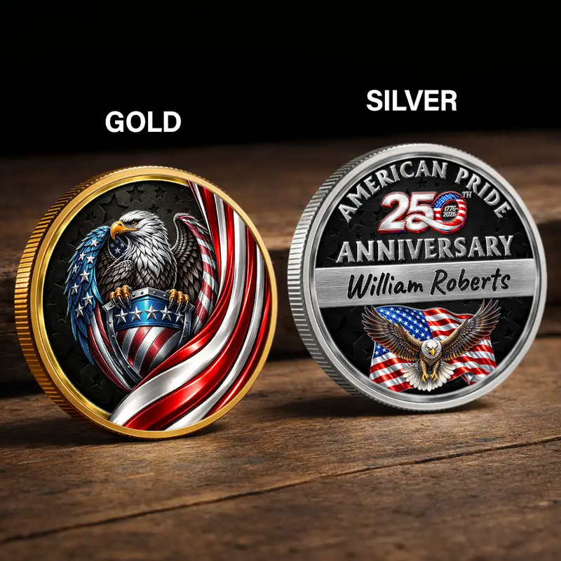 America 250th Anniversary US Pride Patriotic Eagle - Personalized Commemorative Keepsake Coin