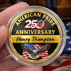 America 250th Anniversary US Pride Patriotic Eagle - Personalized Commemorative Keepsake Coin