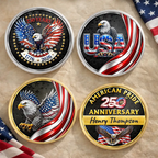 America 250th Anniversary US Pride Patriotic Eagle - Personalized Commemorative Keepsake Coin