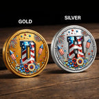 America Stars And Stripes Monogram Initial Custom Name - Personalized Commemorative Keepsake Coin