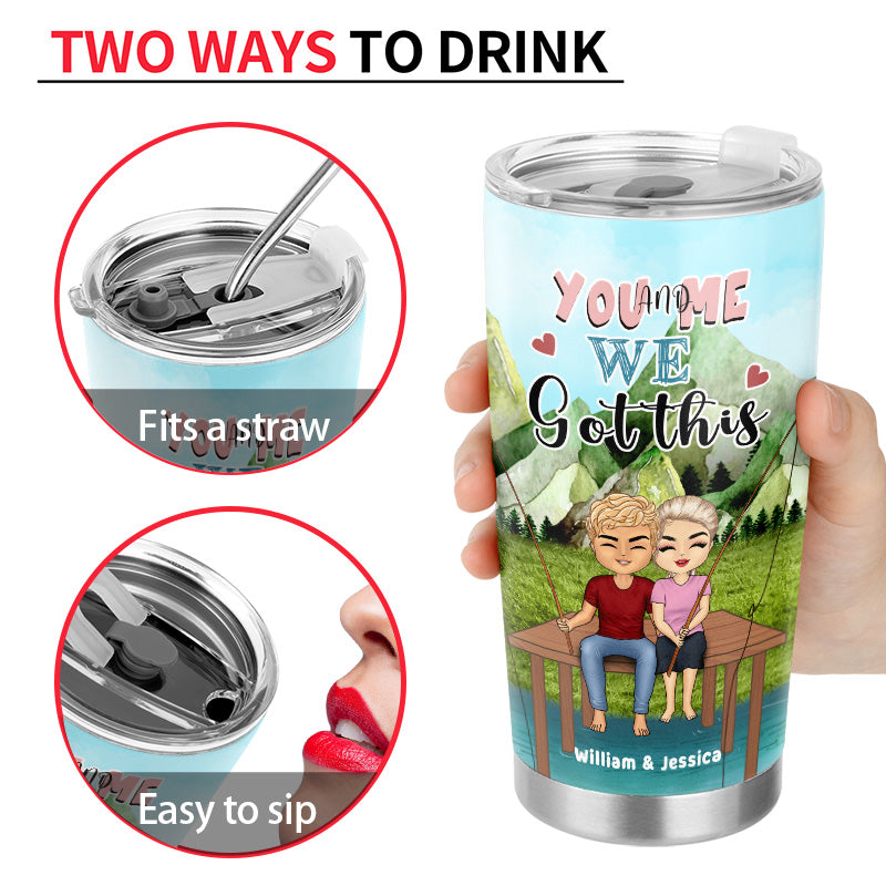 Husband And Wife Fishing Partners For Life - Gift for Couples - Personalized Custom Tumbler