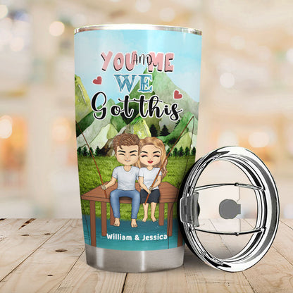 Husband And Wife Fishing Partners For Life - Gift for Couples - Personalized Custom Tumbler