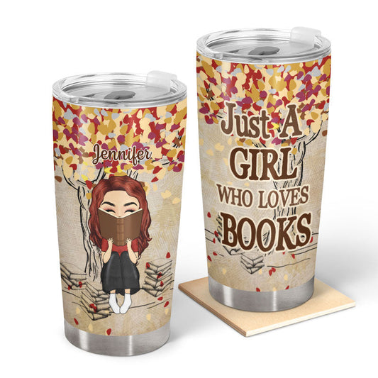 Reading Chibi Girl Under The Tree Just A Girl - Personalized Custom Tumbler