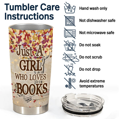 Reading Chibi Girl Under The Tree Just A Girl - Personalized Custom Tumbler