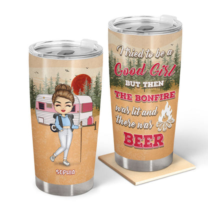 Camping Chibi Just A Girl Who Loves Camping - Personalized Custom Tumbler