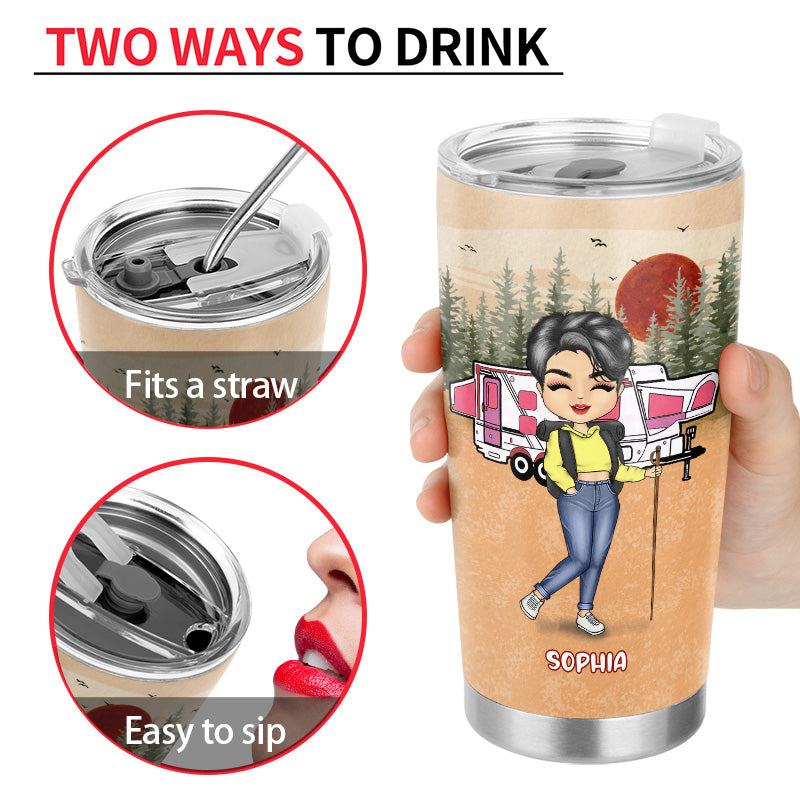 Camping Chibi Just A Girl Who Loves Camping - Personalized Custom Tumbler