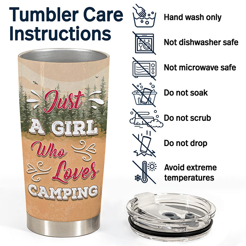 Camping Chibi Just A Girl Who Loves Camping - Personalized Custom Tumbler