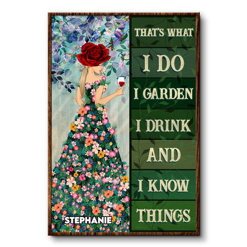 I Garden I Drink - Gift For Gardening - Personalized Custom Poster