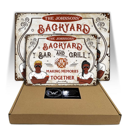 Grilling Backyard Listen To Good Music - Yard Sign - Personalized Custom Classic Metal Signs